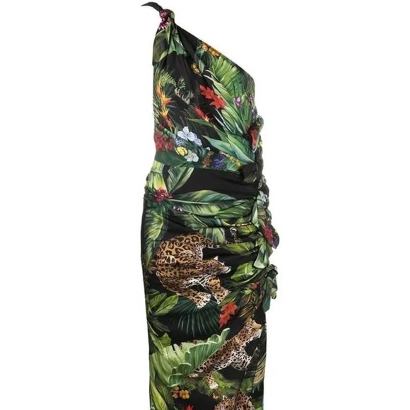 Brand New Dolce & Gabbana jungle print one shoulder dress with TAG - Picture 4 of 11
